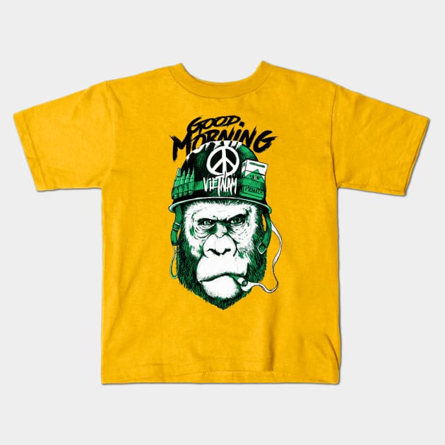 Vietnam Ape War Kids T-Shirt by primate